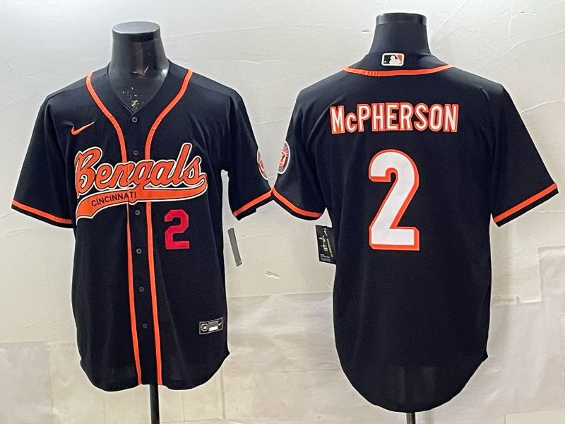 Men Cincinnati Bengals #2 Mcpherson black Joint Name 2025 Nike Limited NFL Jersey style 4